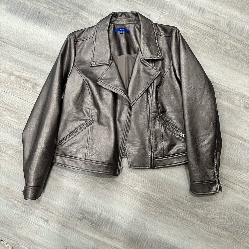 Classic Metallic Brown Moto Jacket
